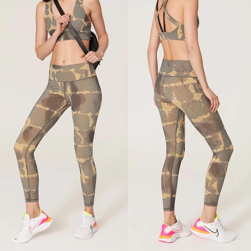 Varley Luna Golden Tie Dye High Waist Full Length Athleisure Workout Leggings